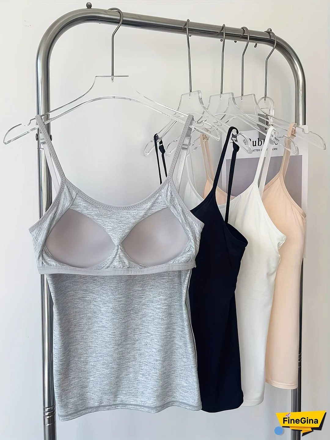 4pcs Elegant Women’s Cami Tops with Built-In Bra Pads - Soft Viscose Blend, Non-See-Through, Sleeveless, Backless Design, Black & Beige, Perfect for Casual Attire