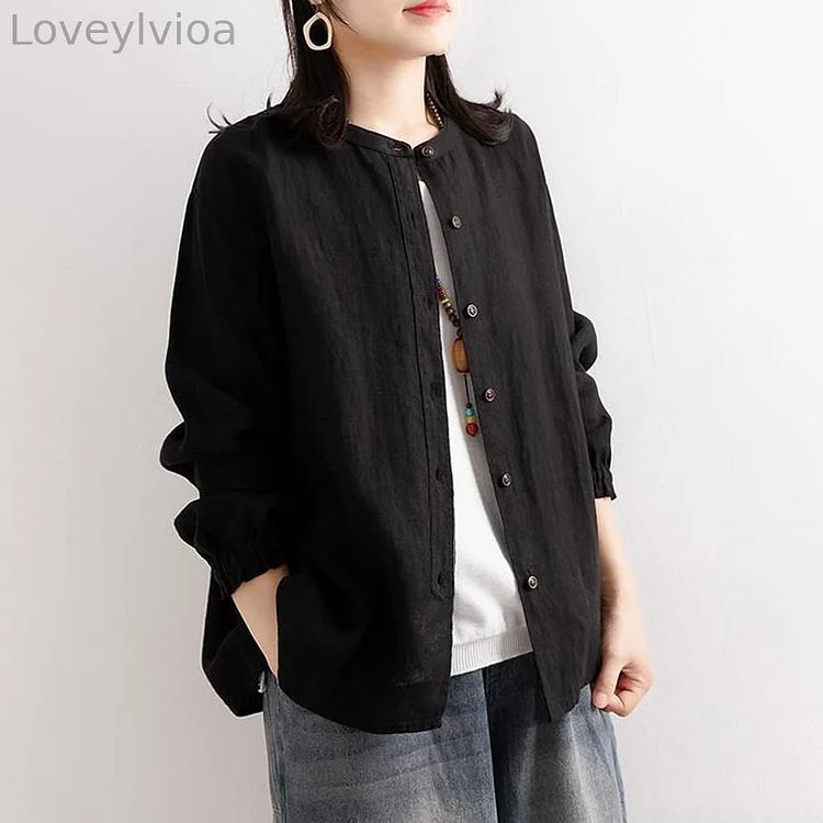Vintage Stringy Selvedge Button Plain Comfy Daily Shirt