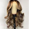 Brown Mixed Gold Brazilian Water Wave Wigs