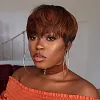 Short Wig Brown Pixie Cut Short Straight Wig