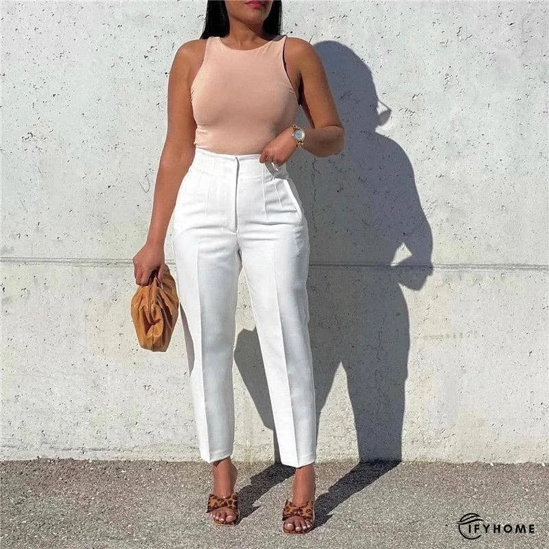 Solid Color Fashion High Waist Casual Pants | IFYHOME