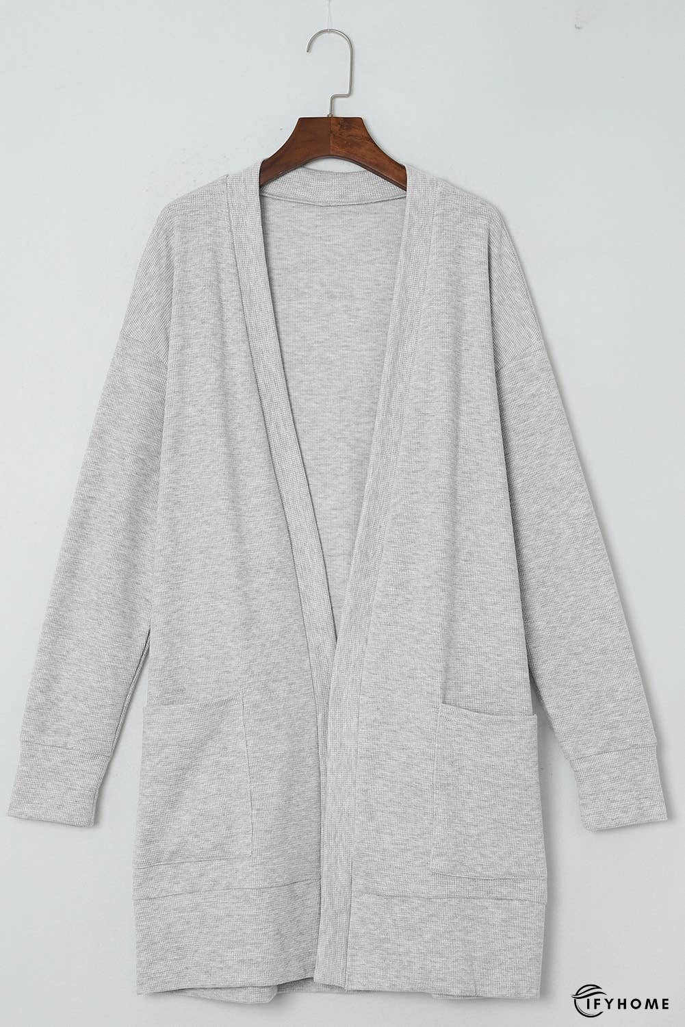Thermal Waffle Knit Pocketed Cardigan | IFYHOME
