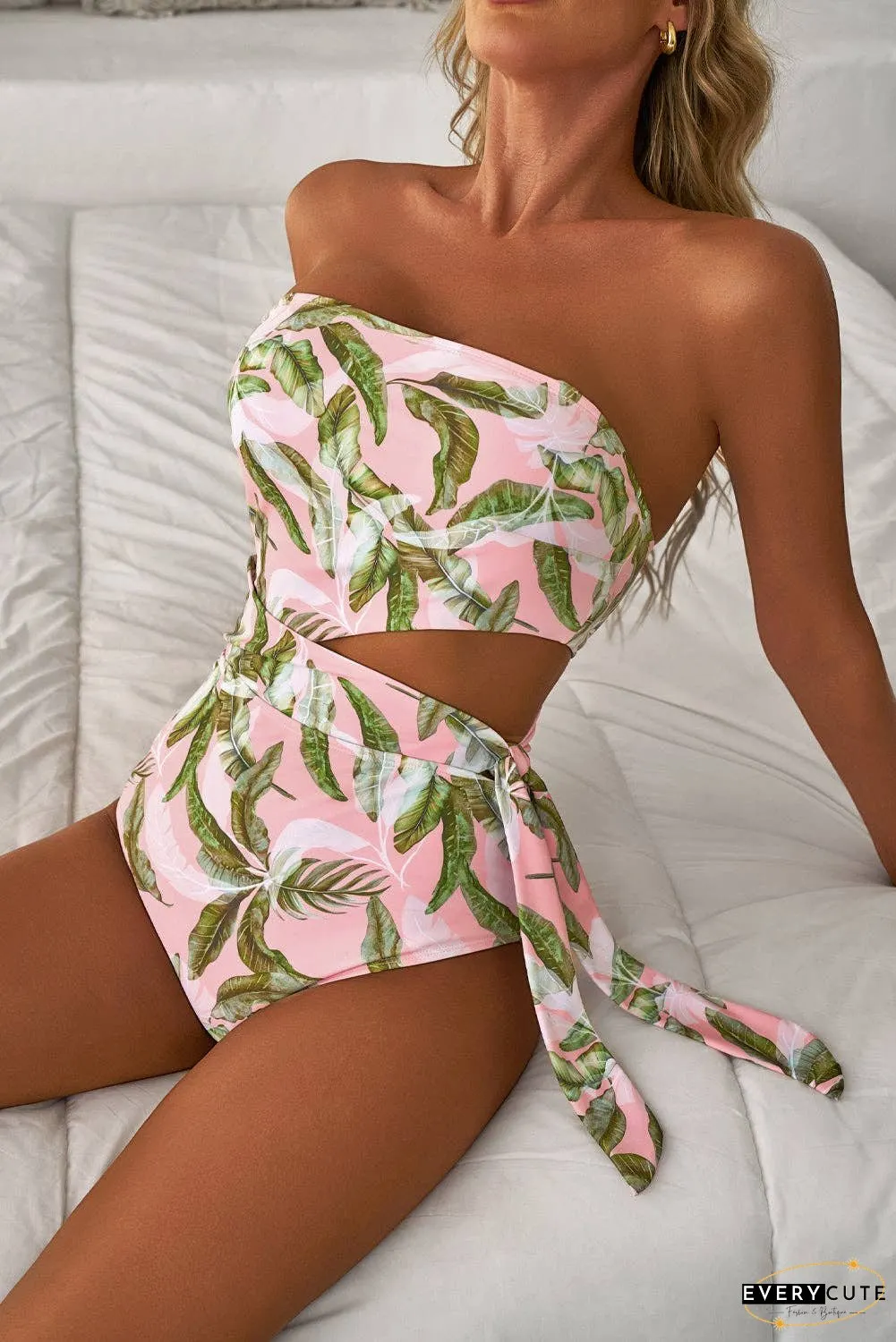 Tropical Halter One Piece Swimwear