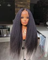 Kinky straight 200% density glueless brazilian black wigs with baby hair