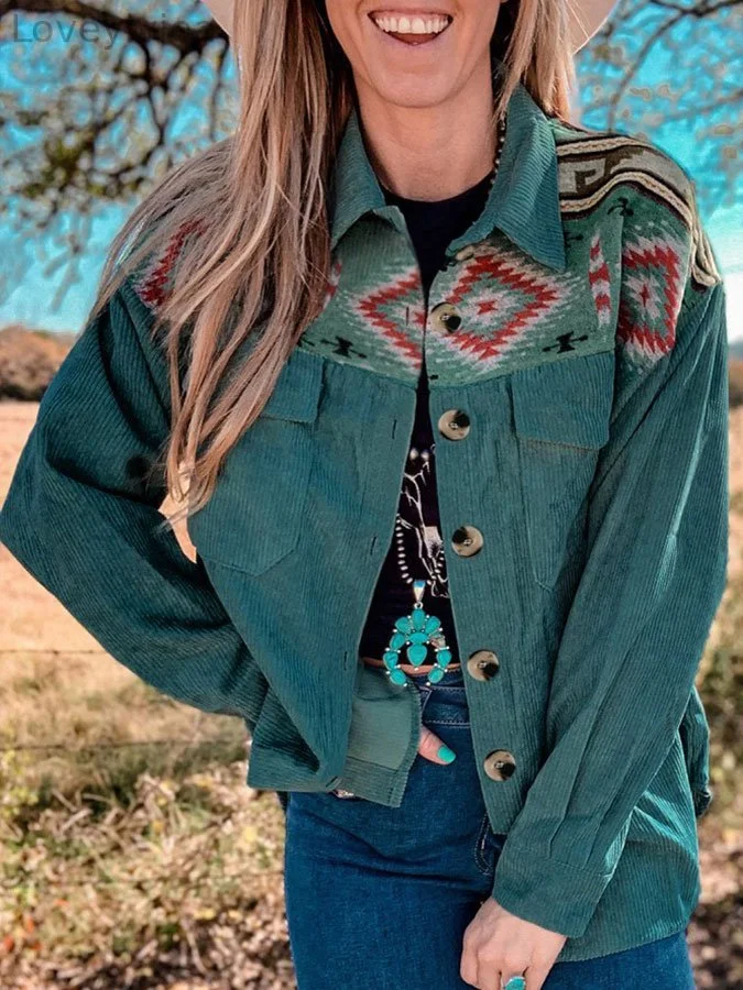 Diamond-Print Corduroy Top