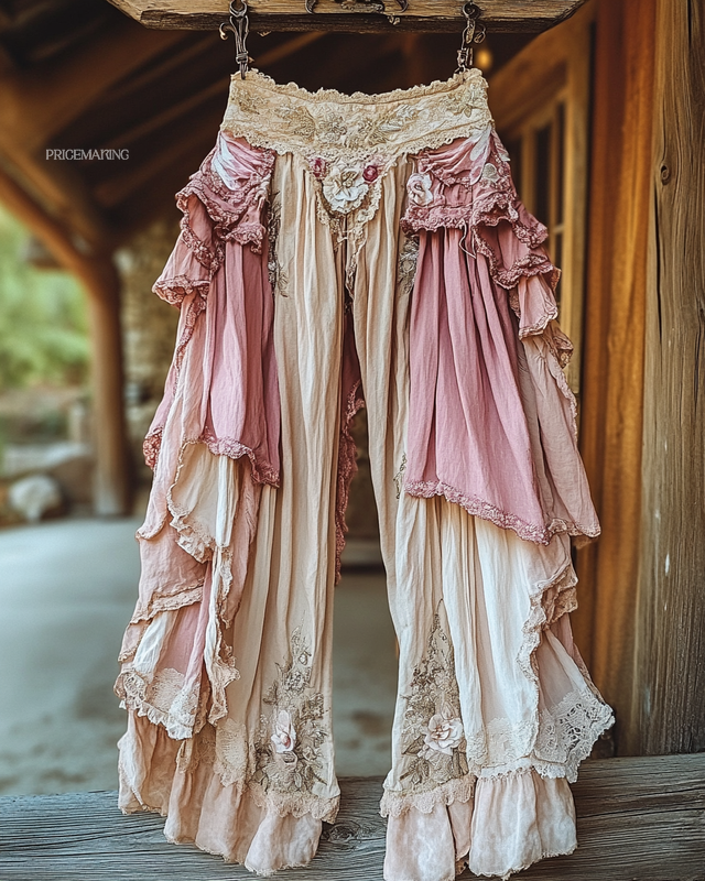 Summer Vacation Ruffle Lace Contrast Pants e9ad