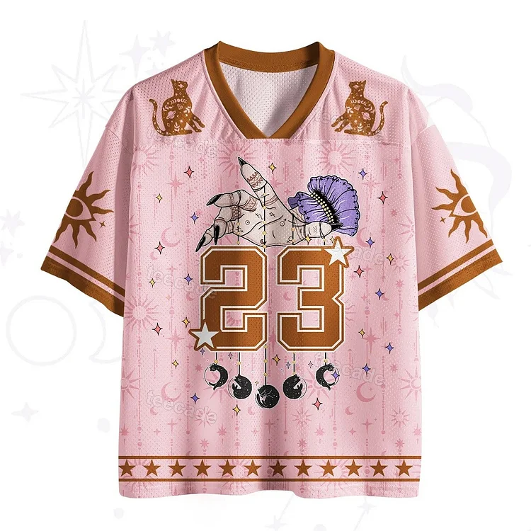 Teecade Teecade Cats and Moons Art Print V-neck T-shirt