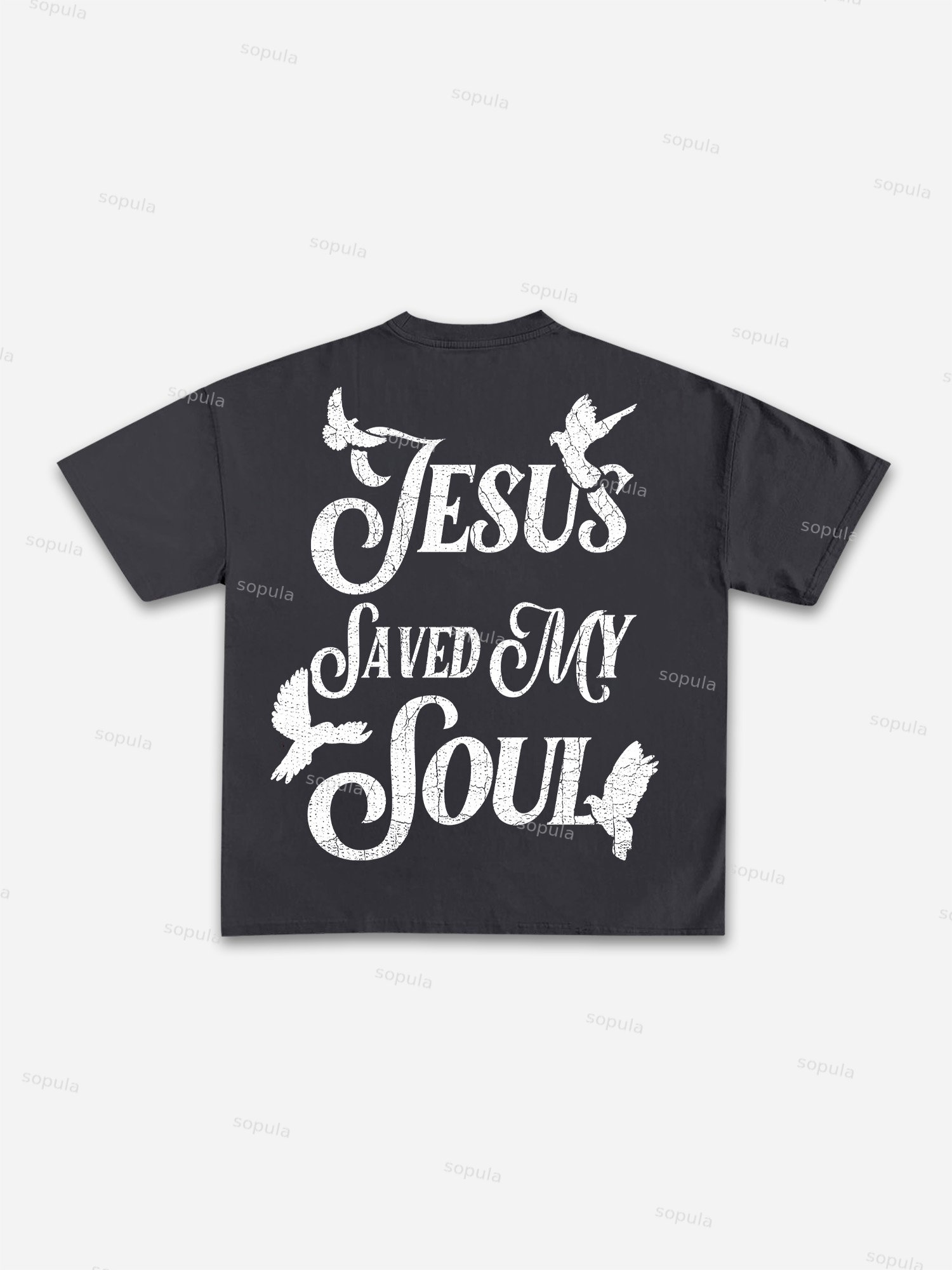 Jesus Saved My Soul Print Cotton T-shirt