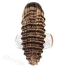 Hightlight Brown Mixed Blonde Body Wave Wig Long Hair