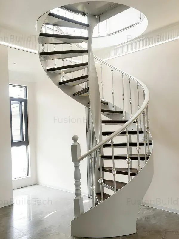 Civil Steel Stairs-Curved Spiral Staircase