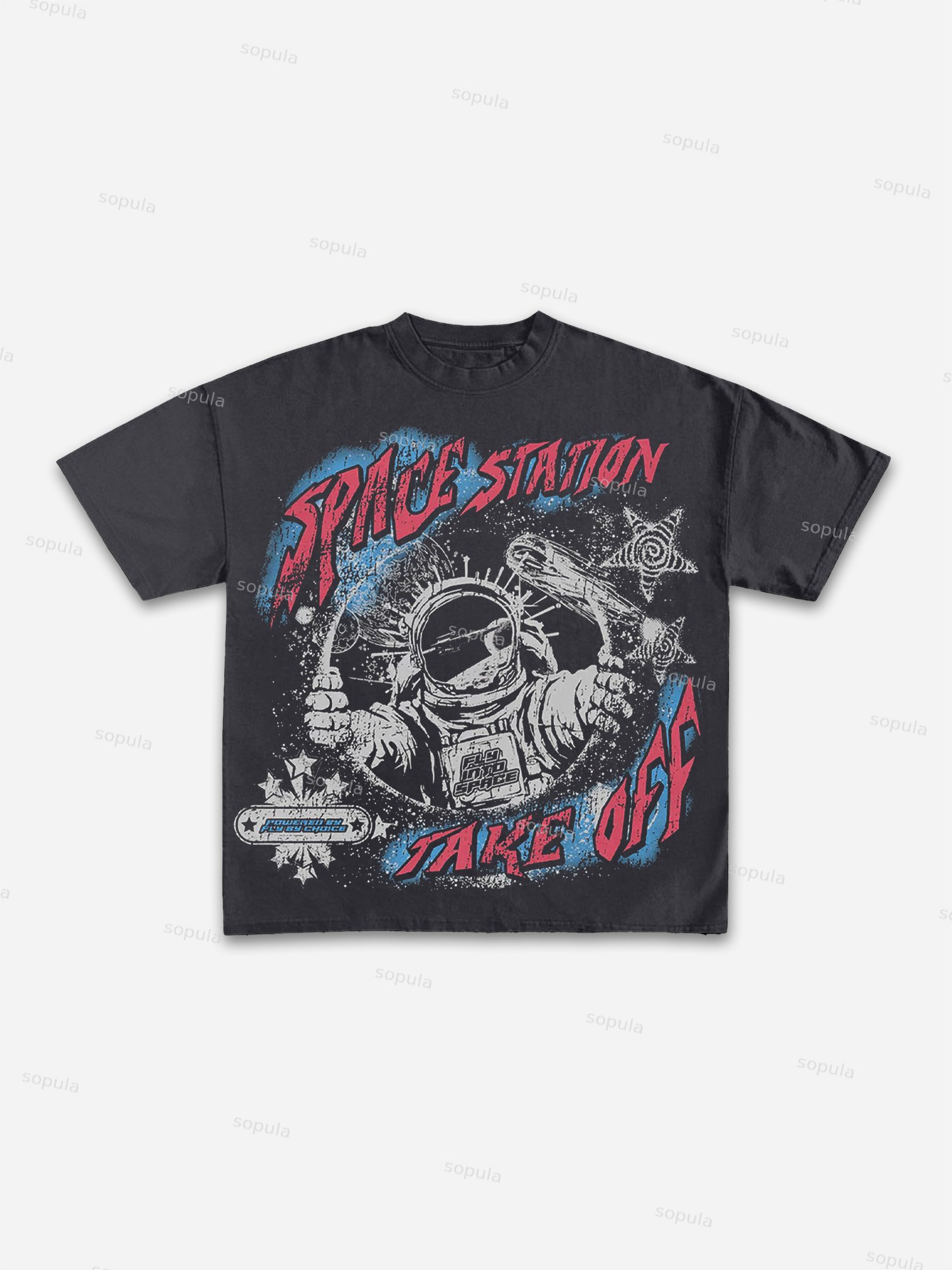 Fly By Choice X Spacestation Graphic Print Cotton T-shirt