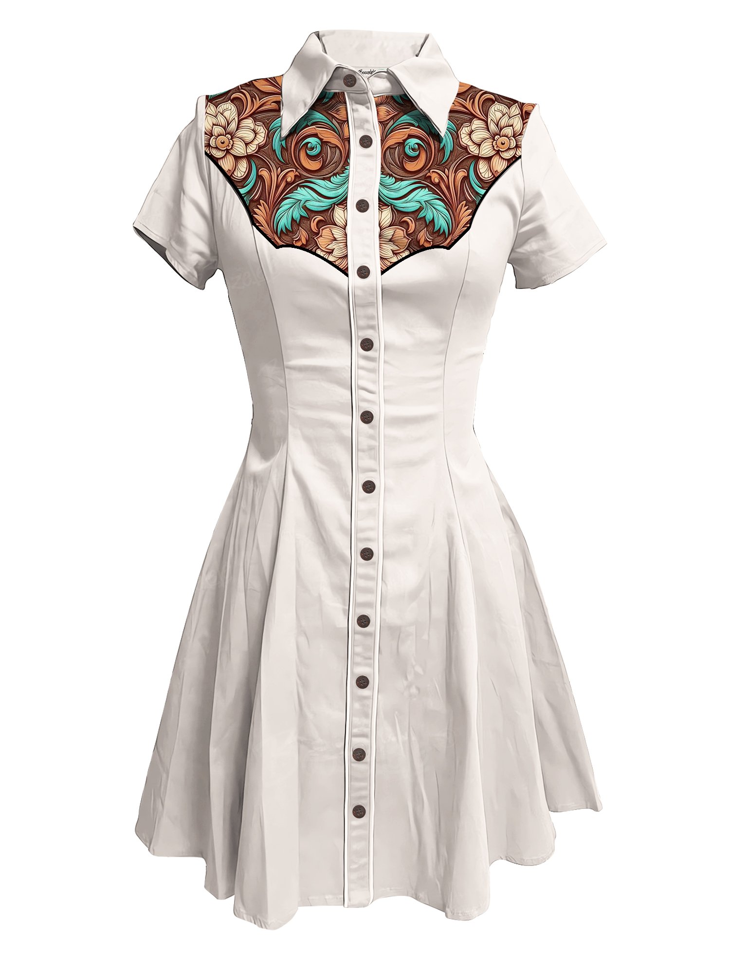 Retro Baroque Pattern - 100% Cotton Dress