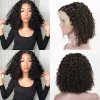 Natural Centre Parting Black Short Curly Bob Wig