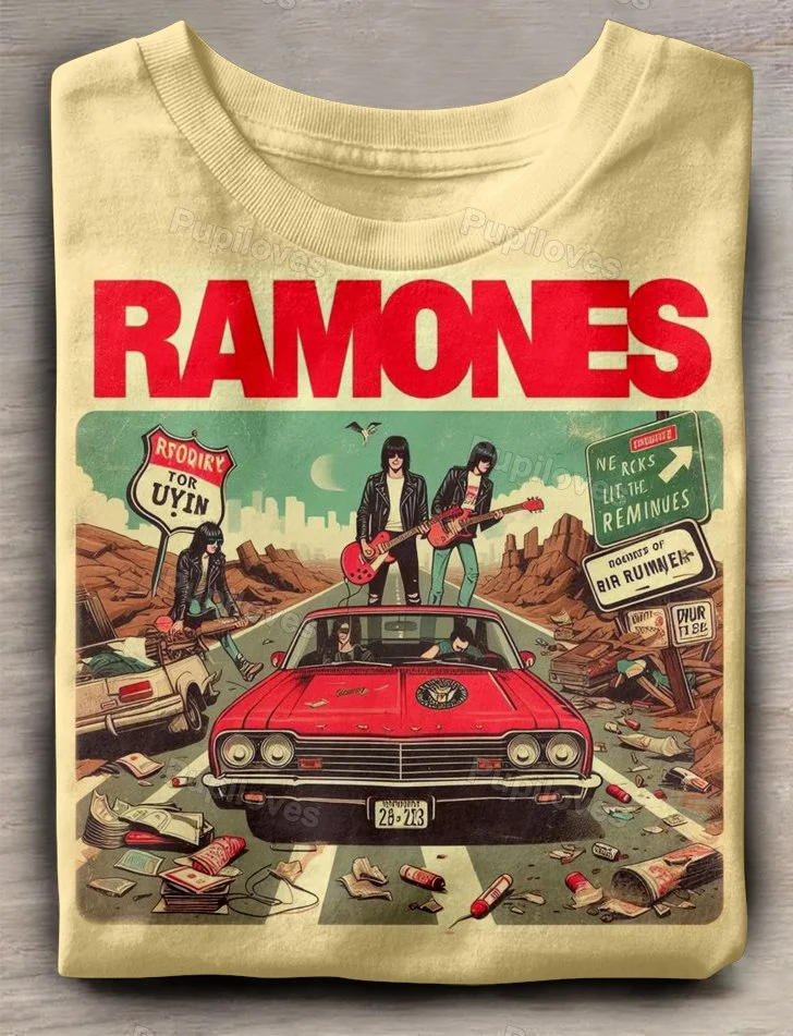 Pupiloves Pupiloves Highway-themed Ramones Band T-shirt