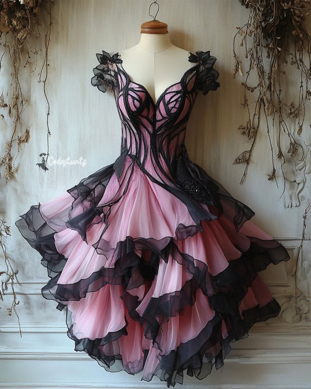 Summer fashion irregular multi-layered design dress e2eb