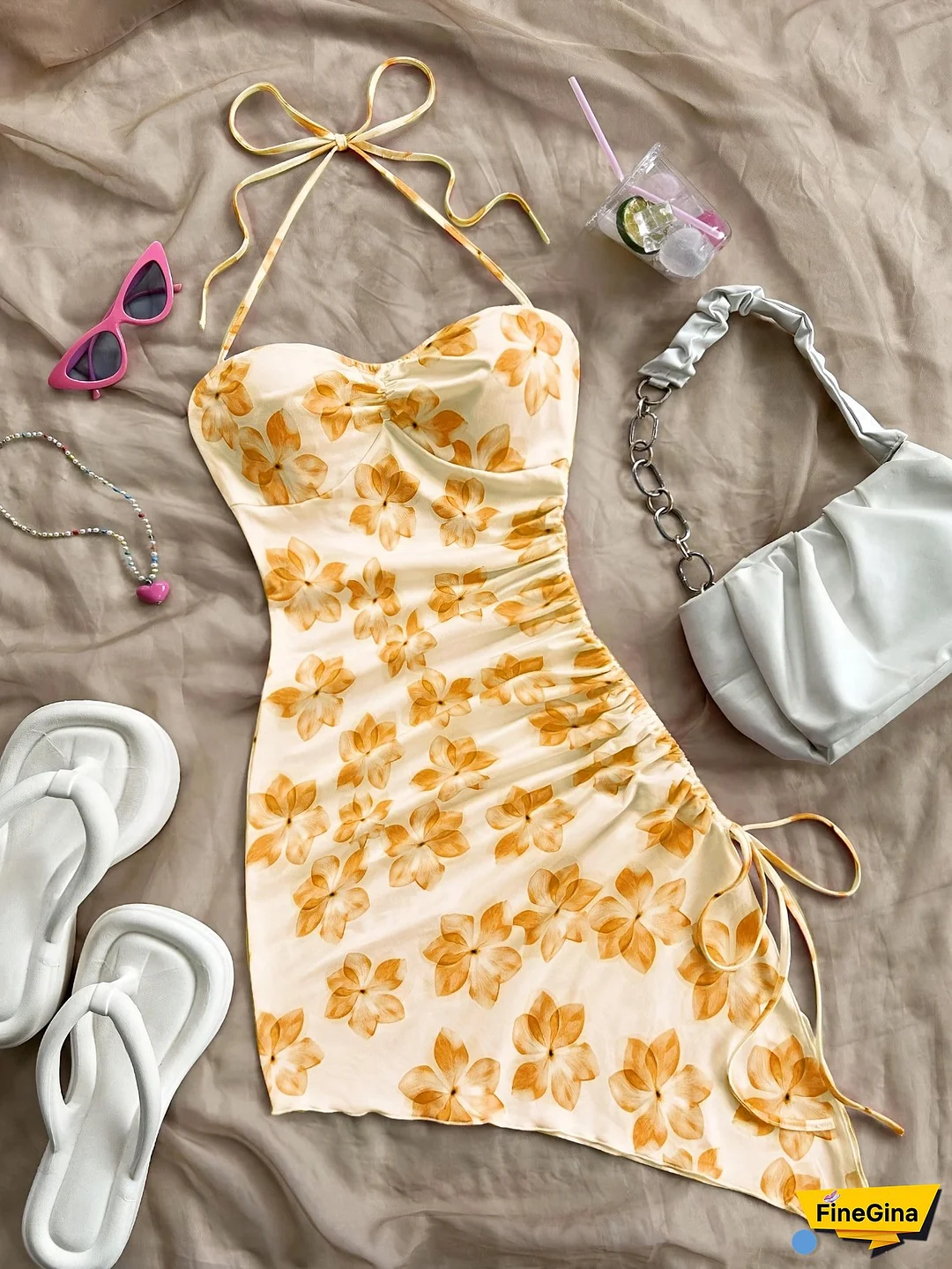 Women's Floral Print Off-Shoulder Bodycon Midi Dress With Asymmetric Hem & Back Tie Detail - Lightweight Machine-Washable All-Season Dress For Beach Vacations, Casual Outings, And Layering (Elegant Collection), Vacation Attire | Comfortable Fit