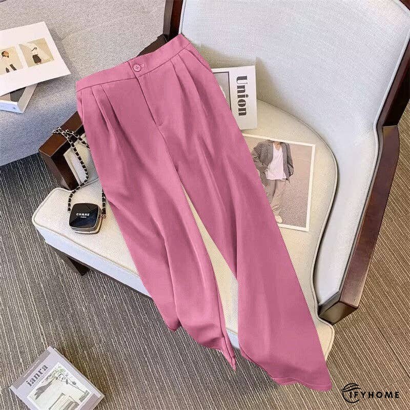 Relaxed Fit Solid Color Casual Wide Leg Pants | IFYHOME