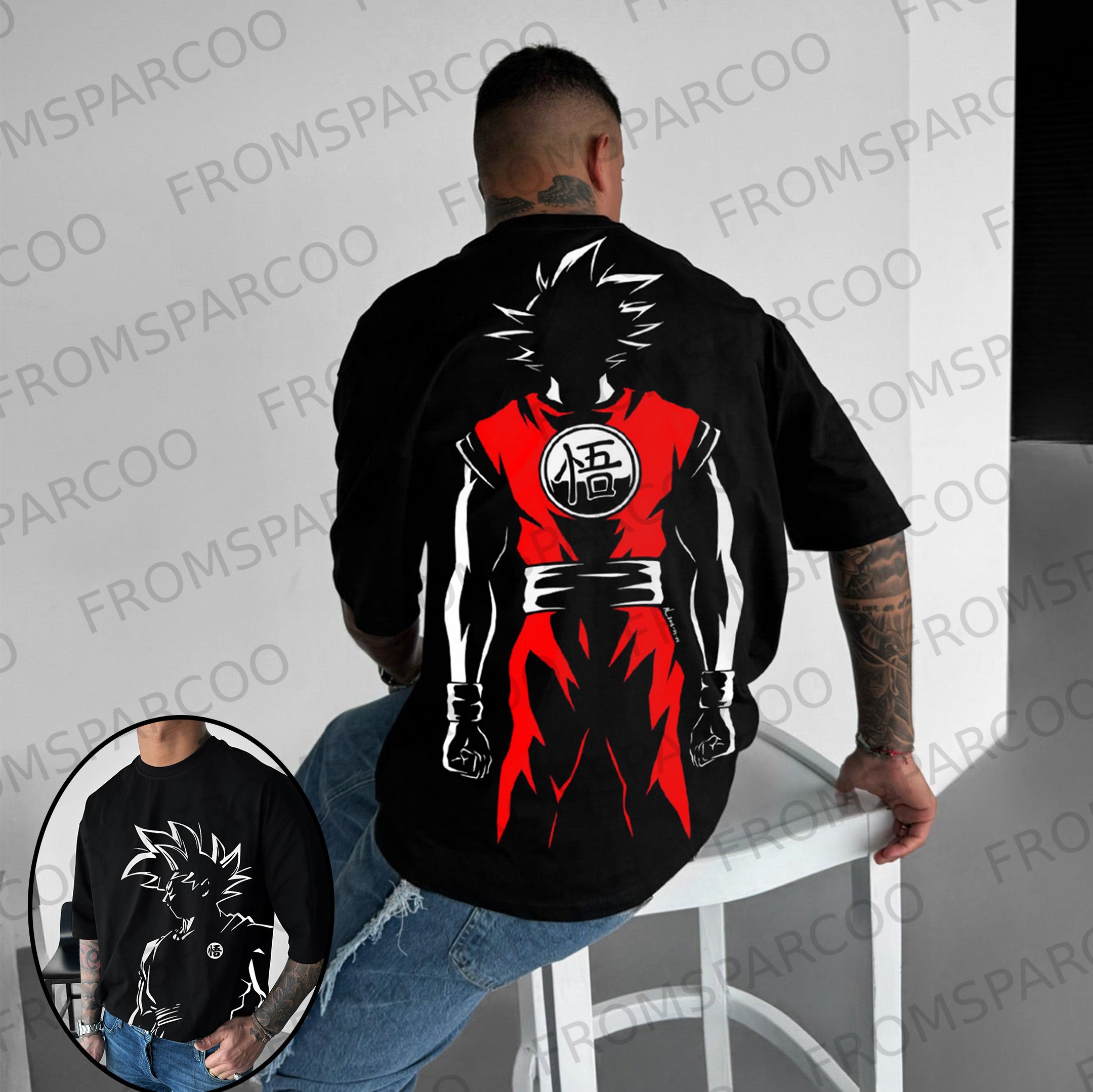 Oversize Dragon Ball Goku Print Tee
