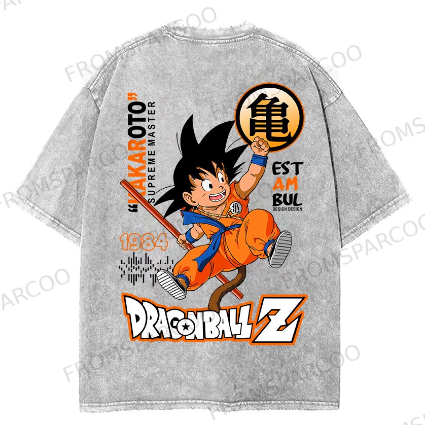 Vintage Batik Dragon Ball Anime Print T-Shirt