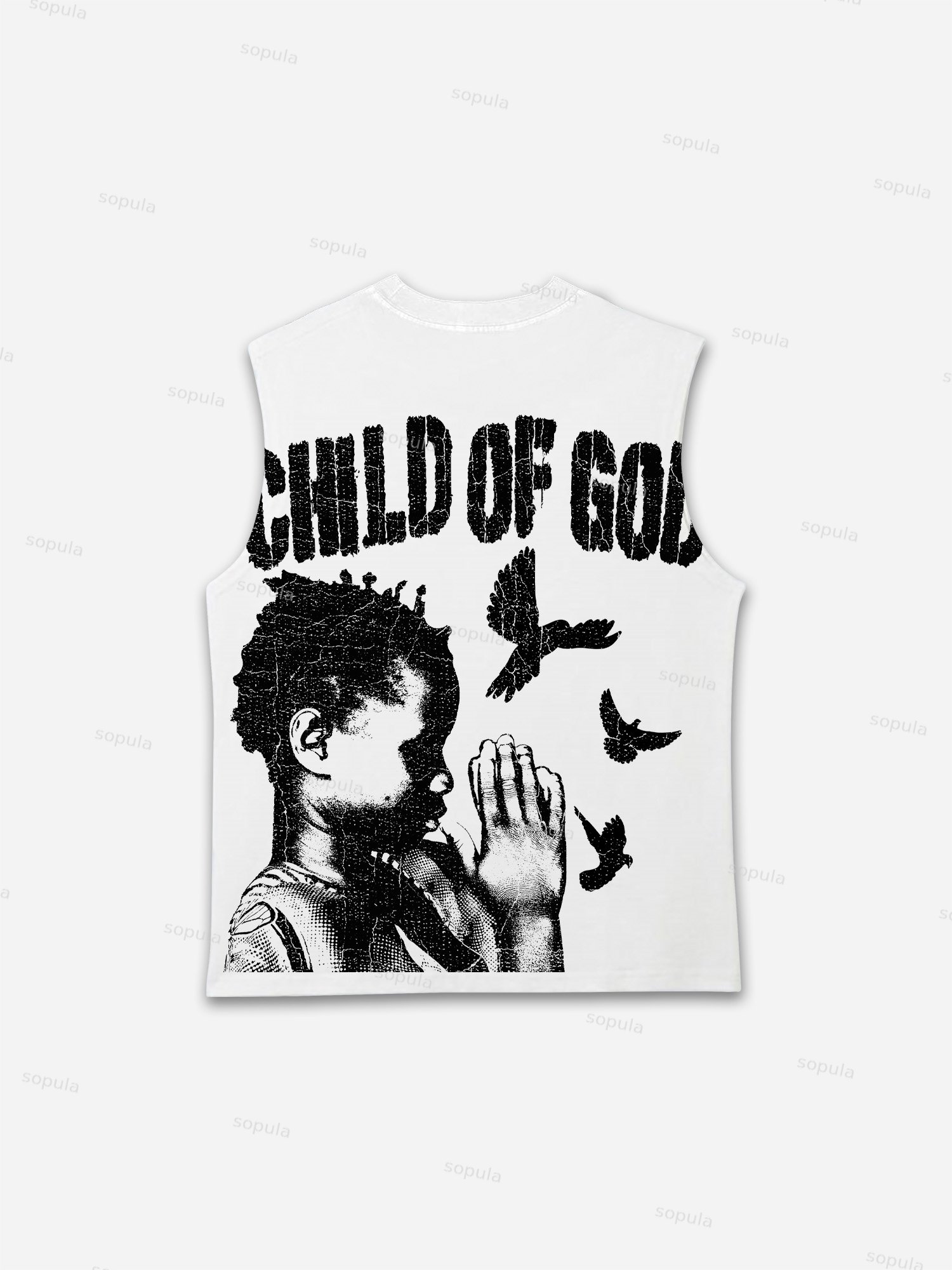Child Of God Praying For Peace Print Tank Top
