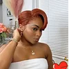 New Best Design Orange Color Short Pixed Cut Straight Wig