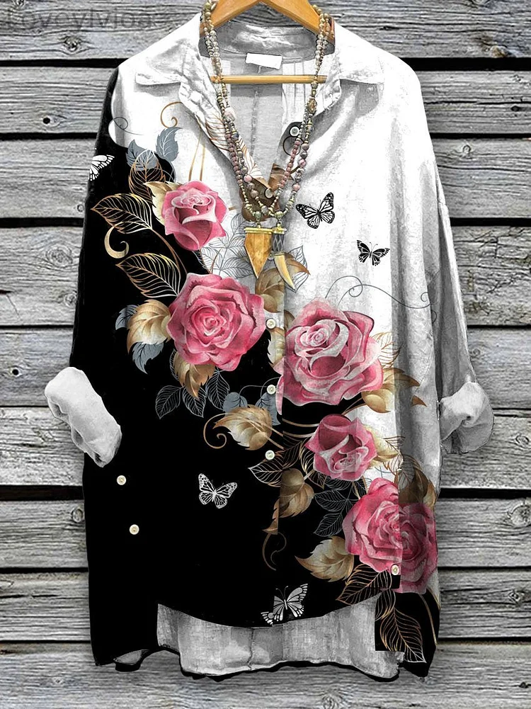Women's Flower Art Print Casual Sweatshirt