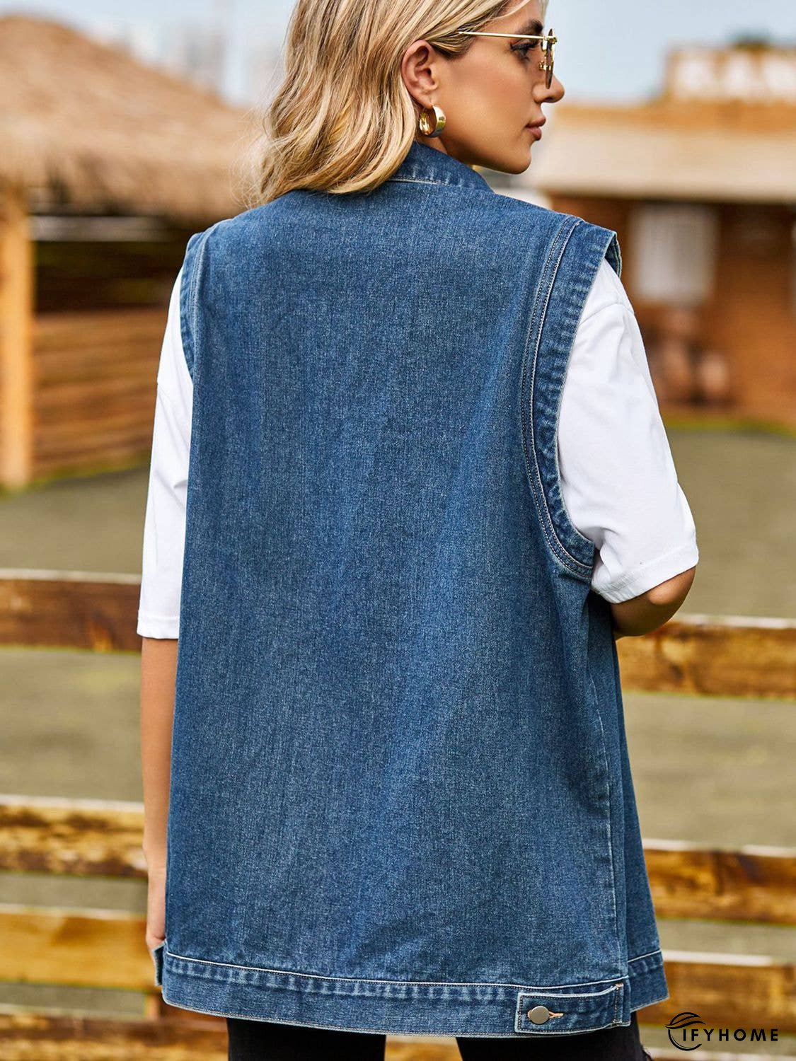 Button Down Denim Vest | IFYHOME