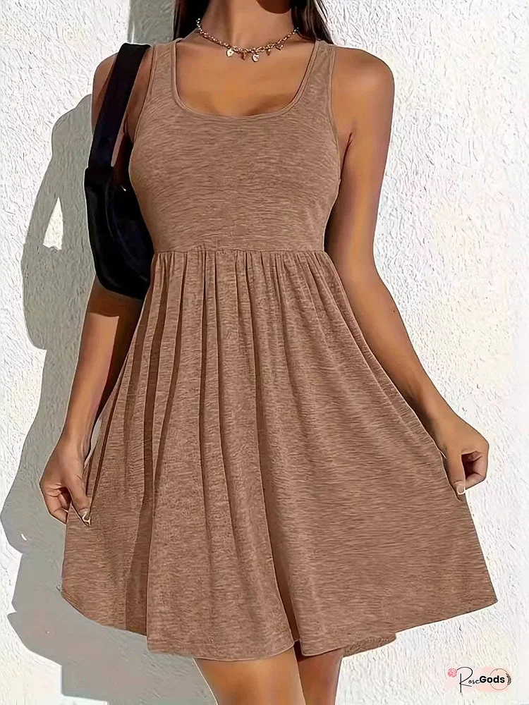Full Size Square Neck Sleeveless Mini Dress