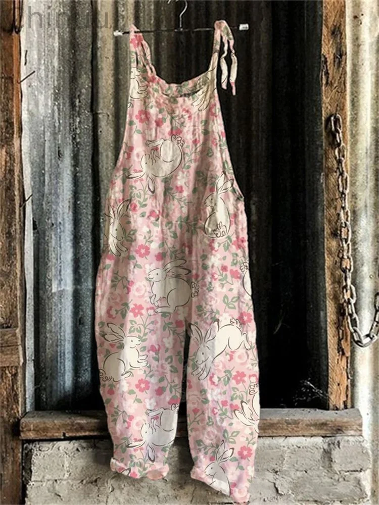 Cottage Bunnies Floral Loose Fit Jumpsuit