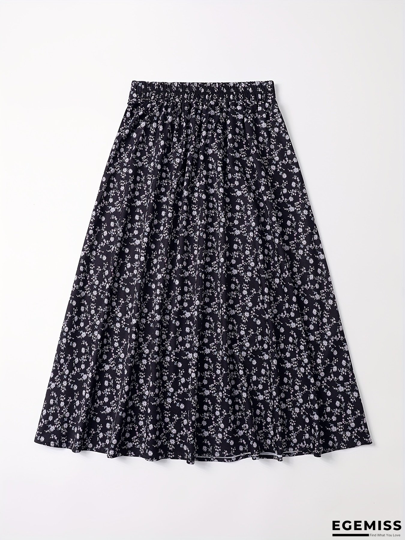 Women's High Waist Slim A-Line Midi Skirt - Navy Blue & Black, Flattering Fit For Everyday To Formal Events, European-American Office, Party, Vacation Outfits - Non-See-Through Fabric, Versatile Fashion, Comfortable Wear | EGEMISS