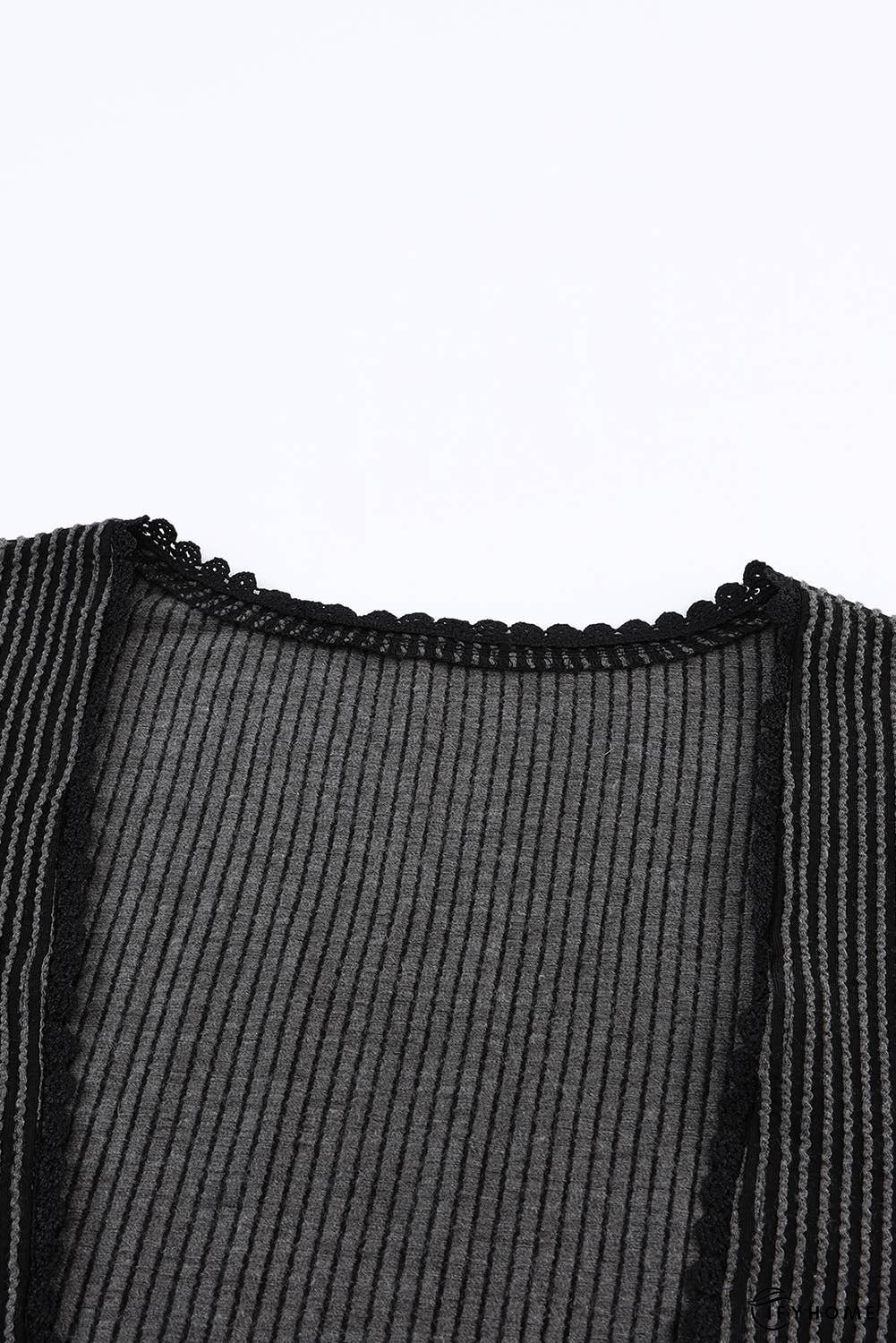 Lace Trim Ribbed Oversize Kimono | IFYHOME