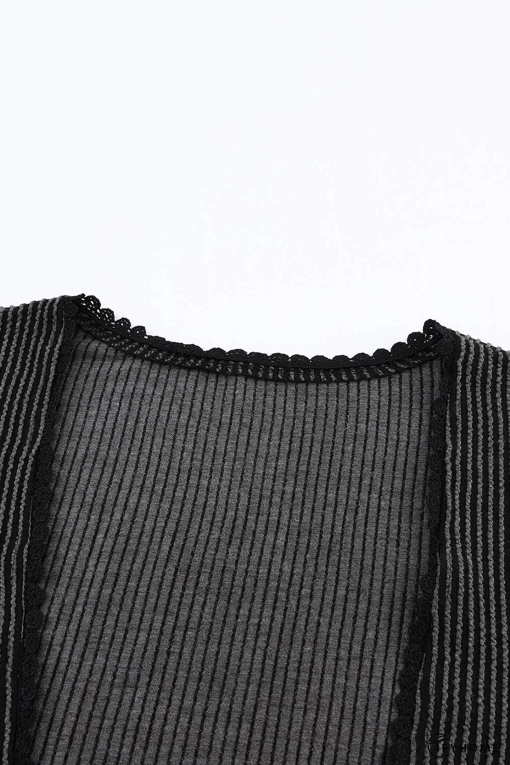 Lace Trim Ribbed Oversize Kimono | IFYHOME