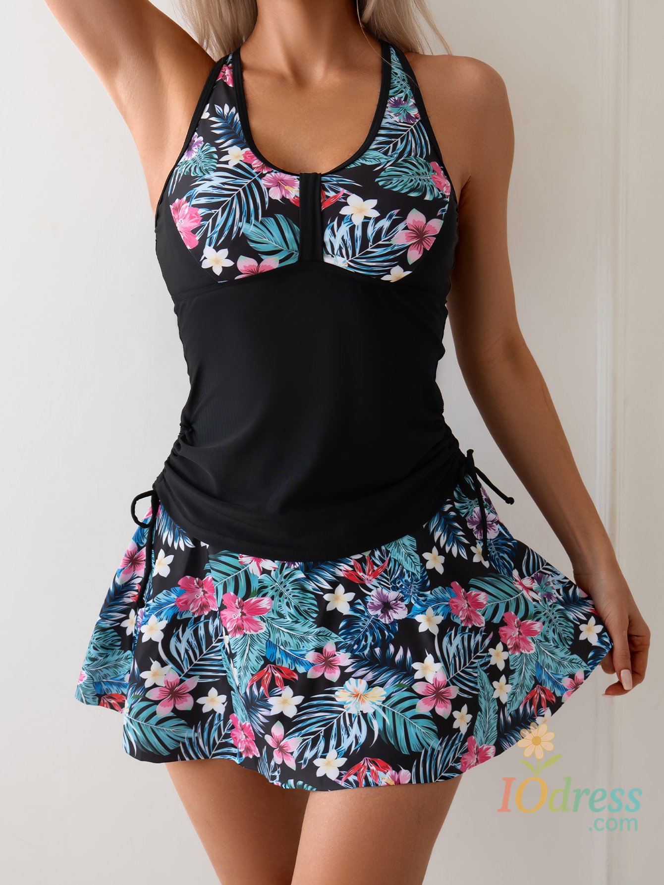 IO Dress 2025 Floral Swimwear Female Printed Tankini Set 2 Pieces Swimsuit Women With Skirt Bathers Bathing Swimming Swim Suit Beachwear