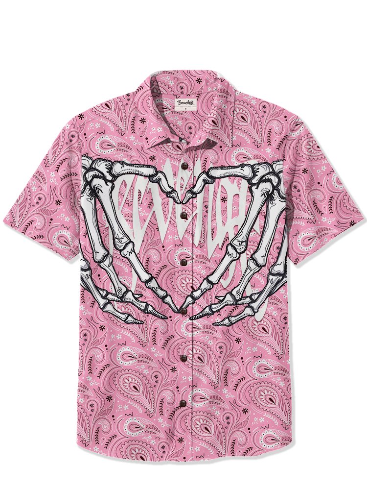 Pink Skull And Paisley - 100% Cotton Shirt