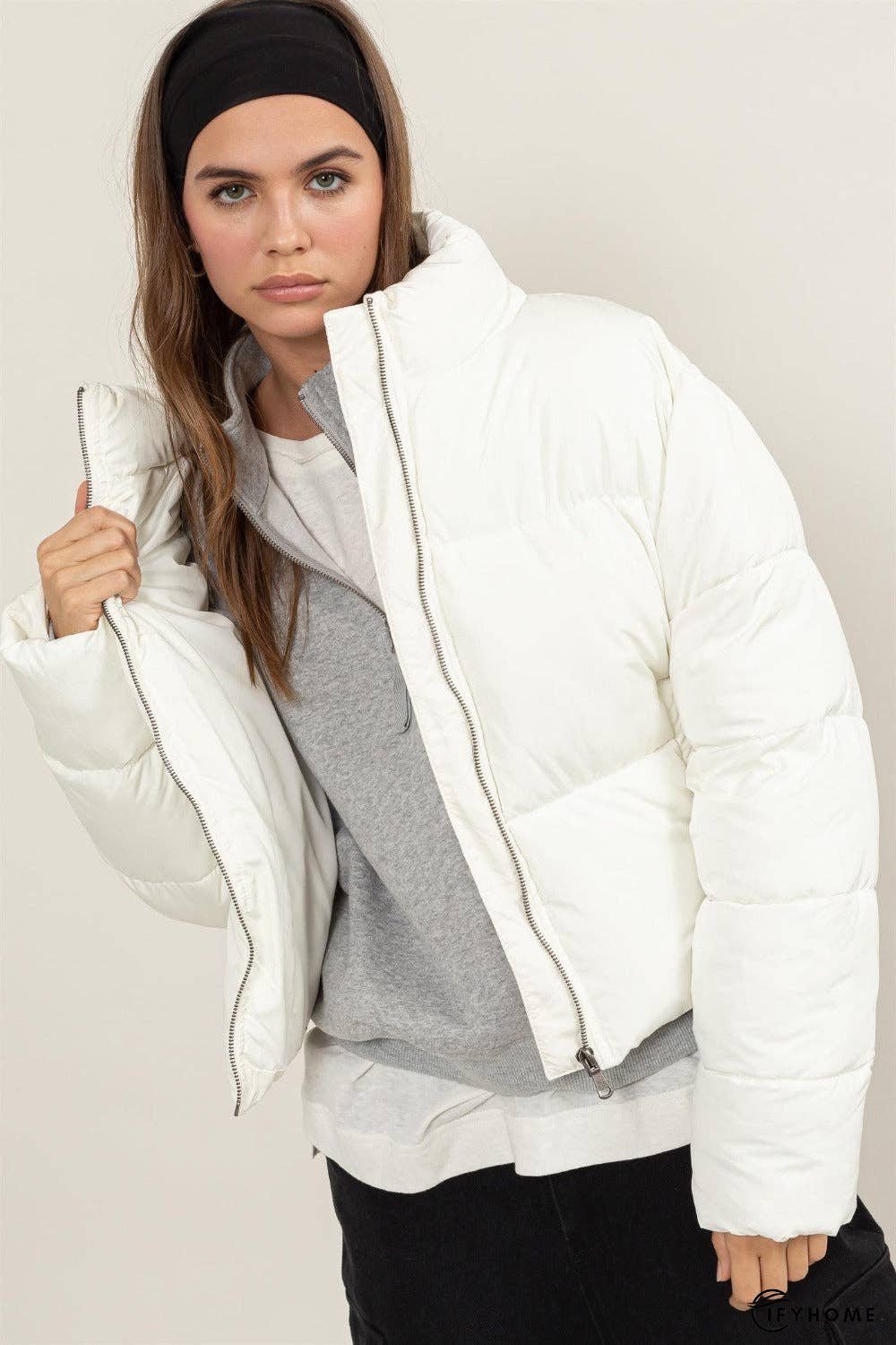 HYFVE Quilted Back Drawstring Puffer Jacket | IFYHOME