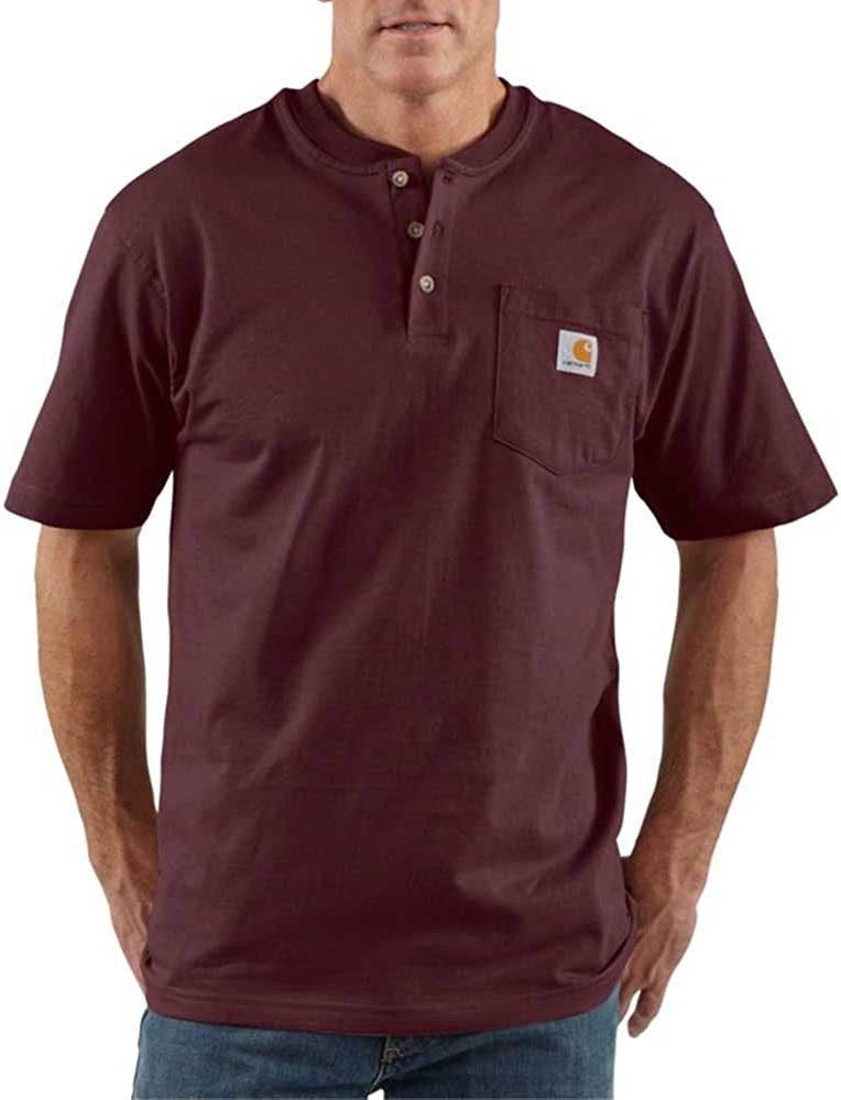 Carhartt Men's Loose Fit Heavyweight Short-Sleeve Pocket Henley T-Shirt Amazon James Yang