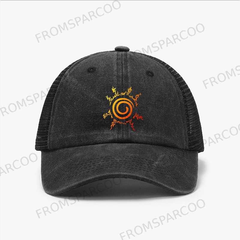 Unisex Anime Simple Print Breathable Mesh Baseball Cap