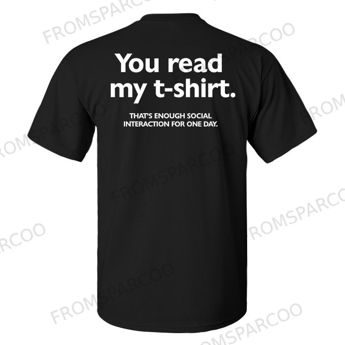 That's Enough Social Interaction For One Day Printed Men's T-shirt