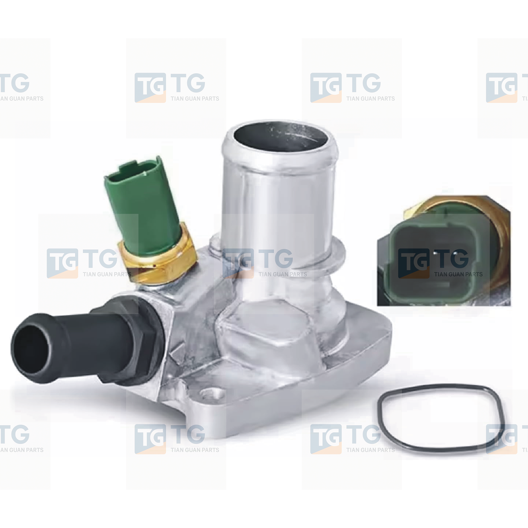 Coolant Thermostat with Seal Compatible with FIAT 500 312 1.2 2007-ON  1535448  9S518575AA  9S51-8575-AA  55202371
