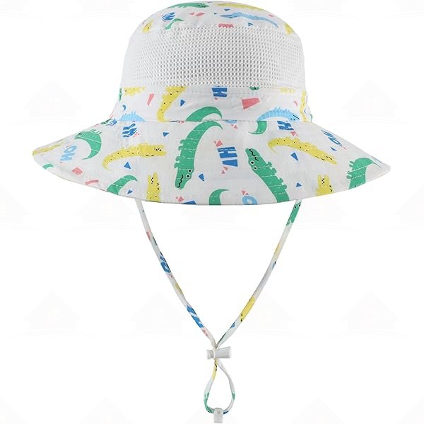 Home Prefer UPF50+ Wide Brim Sun Hat Boys Girls Sun Protection Hat Zoo Beach Swim Safari Bucket Hat for Baby Toddler Kid Crocodile