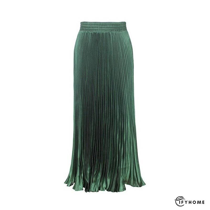 Bright Reflective Satin Pleated Mermaid Skirt Half Skirt | IFYHOME