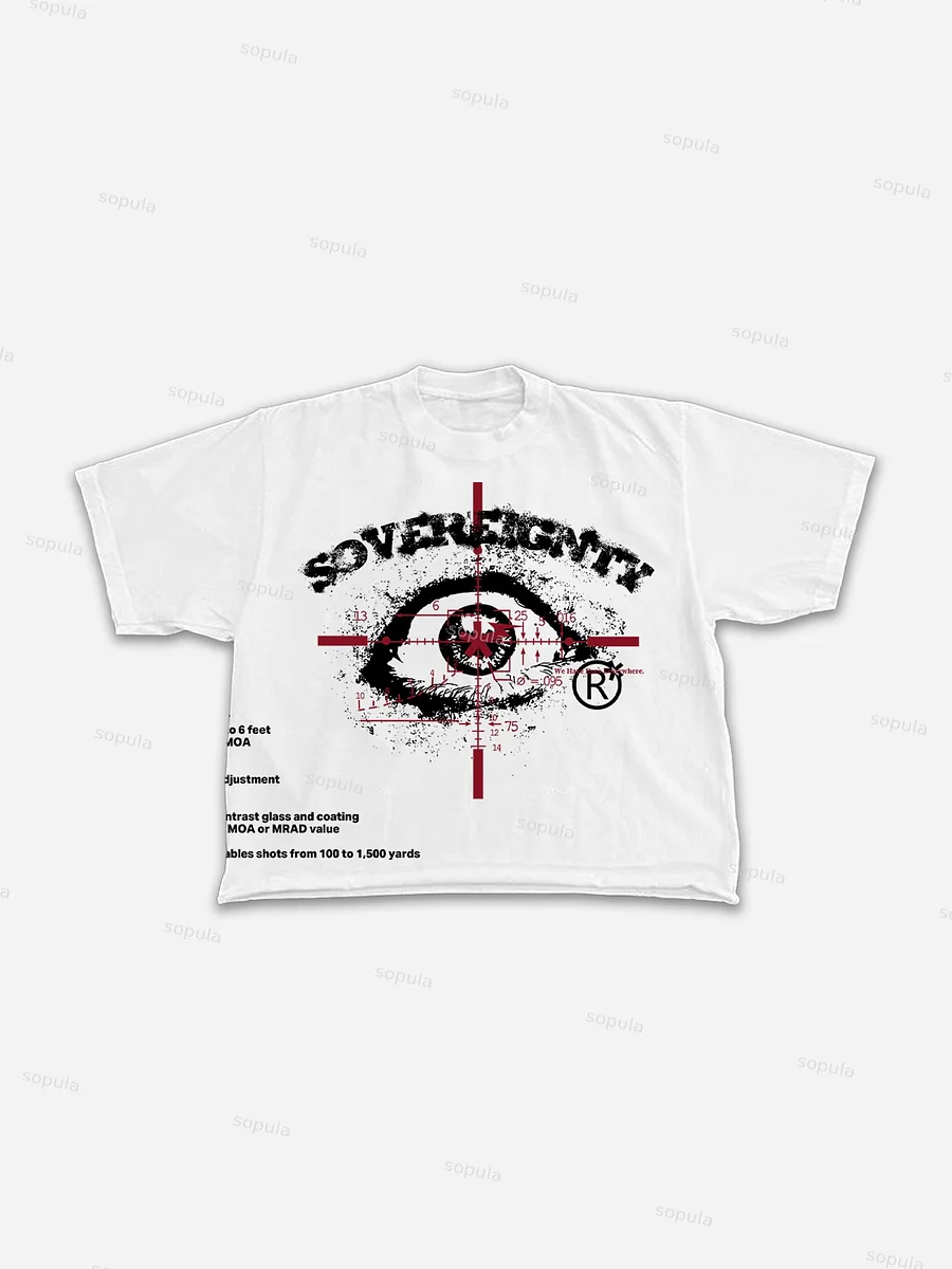 Unisex Eye Printed Short Sleeve Cropped T-Shirt