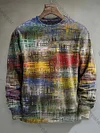 Abstract Colored Glass Print Casual Long-Sleeve Shirt