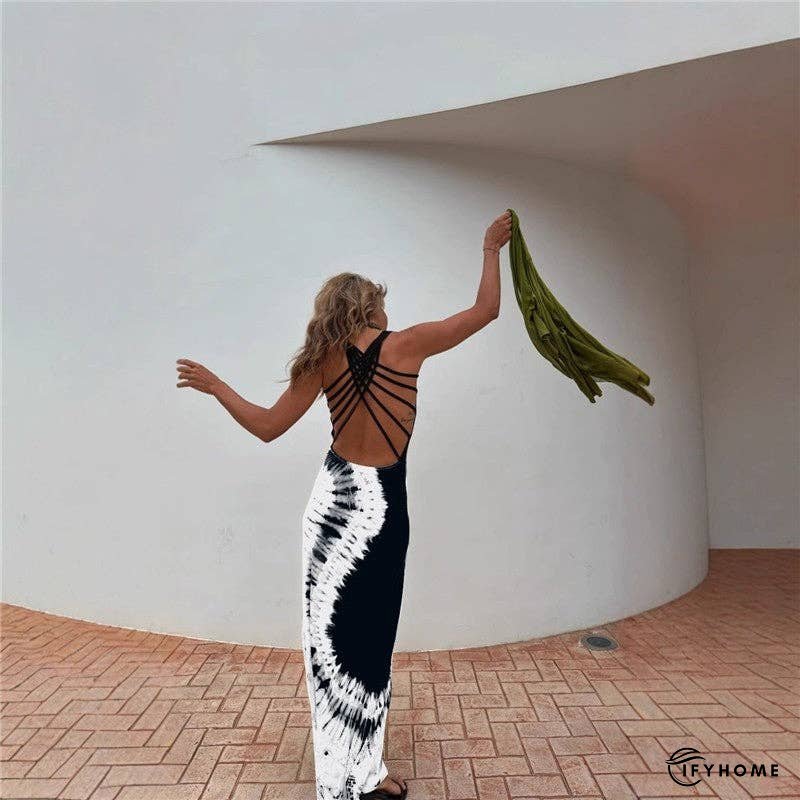 Floral Print Strappy Back Crossbody Dress | IFYHOME