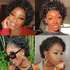 Short Curly Pixie Cut Bob Wig Side Part Lace Front Wig Hair