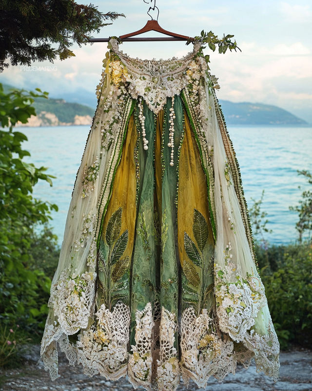 Summer Vacation Ruffle Lace Contrast Skirt 5748