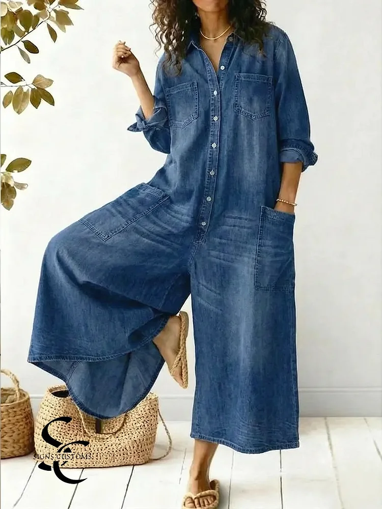 Women's Cozy And Casual Cotton Jumpsuit