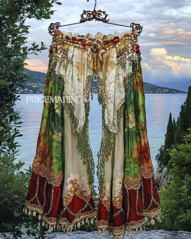 Summer Vacation Ruffle Lace Contrast Pants d6e8