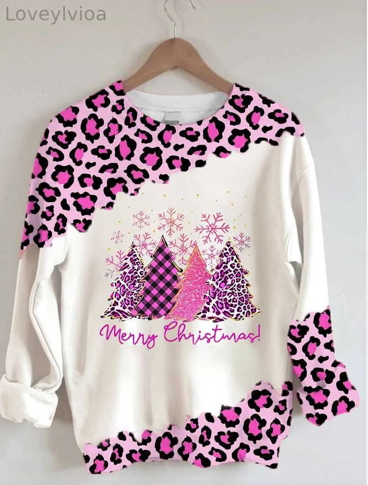 Women's   Tree & Pink Leopard Print Sweatshirt