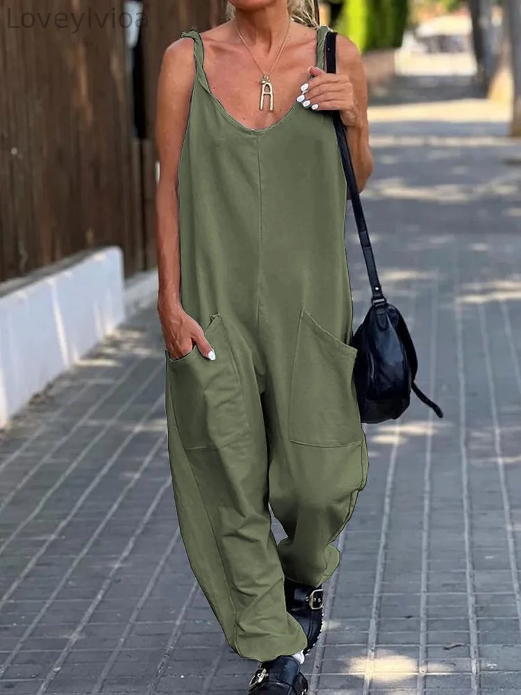 Comfortable Pocket Design Casual Jumpsuit